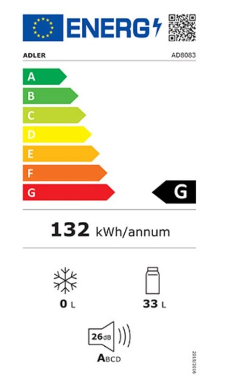 Adler | Spiżarnia na napoje | AD 8083 | Klasa efektywności energetycznej G | Wolnostojąca | Pojemność butelek 12 | Czarna