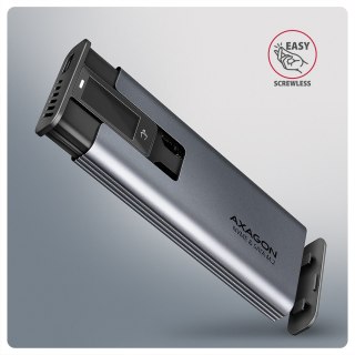 AXAGON EEM2-SD2 USB-C 10Gbps - M.2 NVMe & SATA SSD DISPLAY box