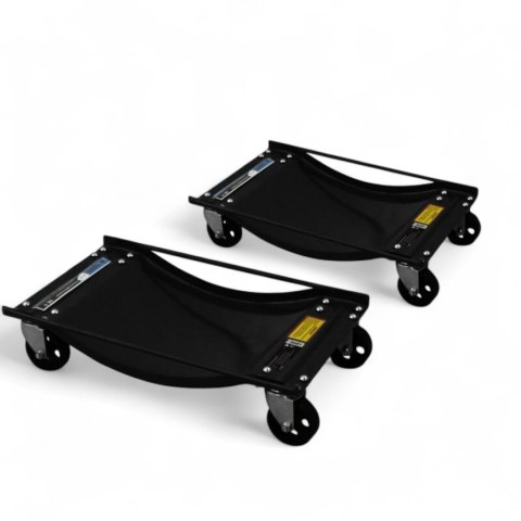Wózki Manewrowe 450 kg 2 Sztuki Czarne Rolki Transportowe do Samochodów