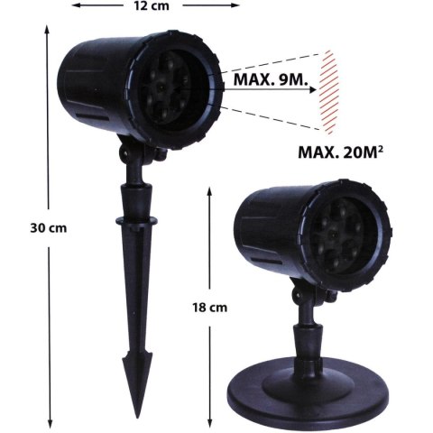 PROJEKTOR RZUTNIK LED PŁATKI ŚNIEGU