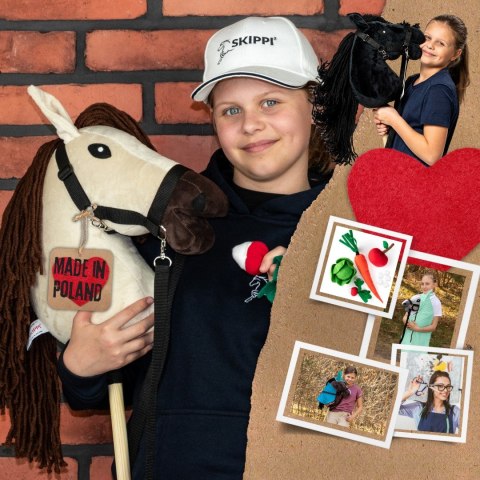 Skippi Hobby Horse z kantarem - Biszkopt - A3 HH - prezent na dzień dziecka