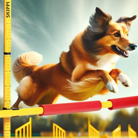 Zestaw Skippi - Hobby Horse Bursztyn i przeszkoda do skakania 135 cm