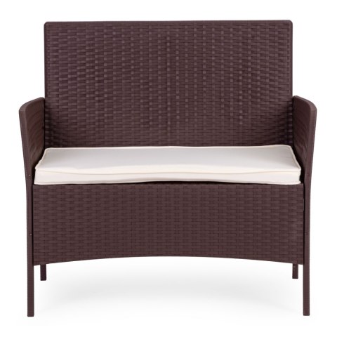 Zestaw mebli ogrodowych stół ławka fotele brązowy MultiGarden