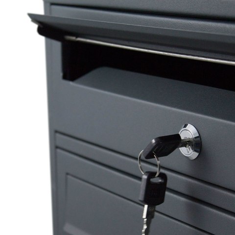 Skrzynka lokatorska 4 komory stal nierdzewna stojąca grafitowa zewnętrzna