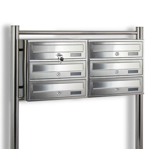 Skrzynka lokatorska 6 euro stal nierdzewna stojak zamek zewnętrzna