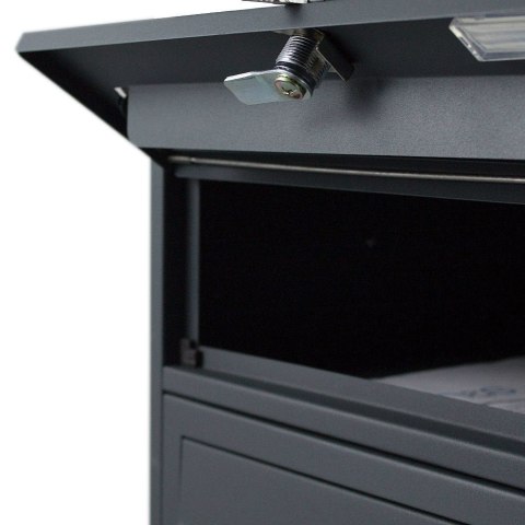 Skrzynka lokatorska 6 komór 2x3 stal nierdzewna stojąca grafit zewnętrzna