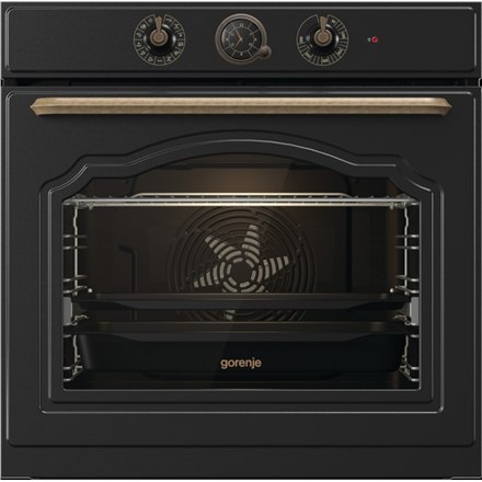 Gorenje | BOS67371CLB | Piekarnik | 77 L | Wielofunkcyjny | EcoClean | Sterowanie mechaniczne | Funkcja pary | Wysokość 59,5 cm 