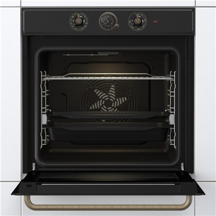 Gorenje | BOS67371CLB | Piekarnik | 77 L | Wielofunkcyjny | EcoClean | Sterowanie mechaniczne | Funkcja pary | Wysokość 59,5 cm 