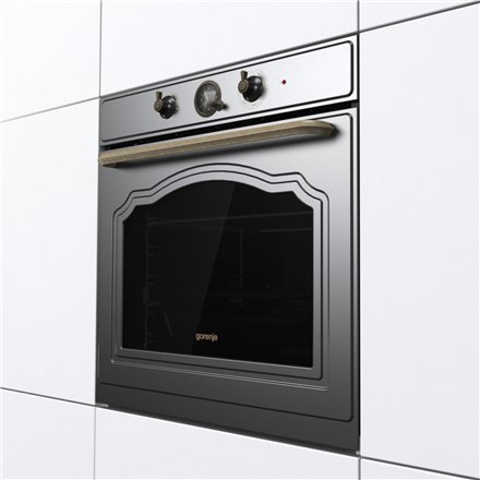 Gorenje | BOS67371CLB | Piekarnik | 77 L | Wielofunkcyjny | EcoClean | Sterowanie mechaniczne | Funkcja pary | Wysokość 59,5 cm 