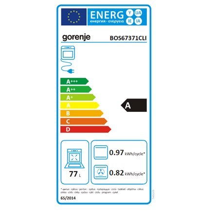 Gorenje | BOS67371CLI | Piekarnik | 77 L | Wielofunkcyjny | EcoClean | Sterowanie mechaniczne | Funkcja pary | Wysokość 59,5 cm 