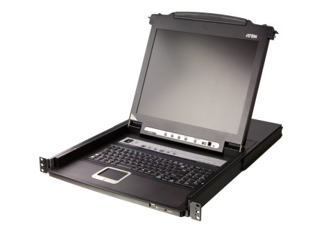 Aten | 8-portowy przełącznik KVM PS/2-USB VGA 17" LCD z portem Daisy-Chain i obsługą urządzeń peryferyjnych USB | CL5708M