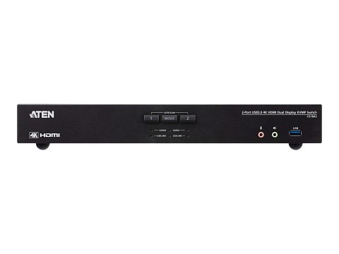 Aten CS1842-AT-G 2-portowy przełącznik KVM True 4K HDMI Dual-View z audio i koncentratorem USB 3.0 | Aten