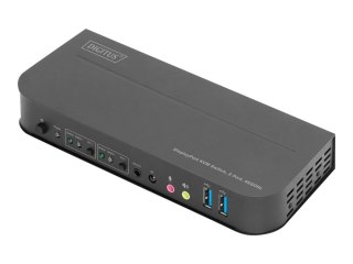 Przełącznik KVM Digitus, 2-portowy, 4K60Hz, 2 wejścia DP, 1 wyjście DP/HDMI | DS-12850