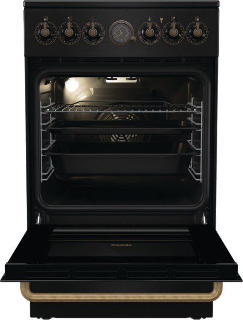 Gorenje Cooker | GECS5B70CLB | Hob type Vitroceramic | Oven type Electric | Black | Width 50 cm | Depth 59.4 cm | 70 L