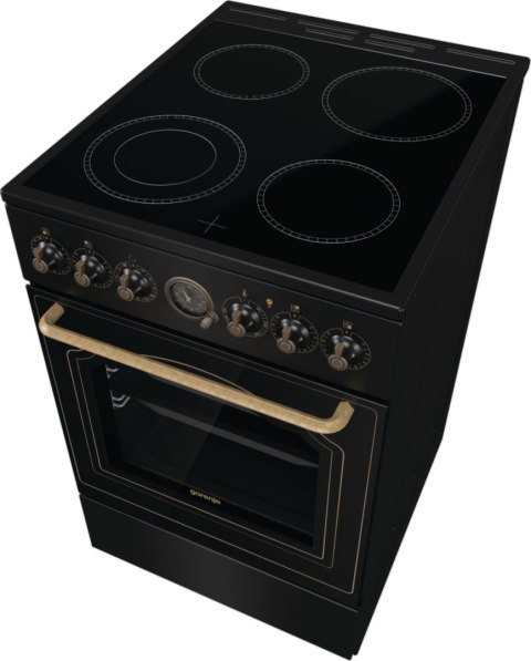 Gorenje Cooker | GECS5B70CLB | Hob type Vitroceramic | Oven type Electric | Black | Width 50 cm | Depth 59.4 cm | 70 L
