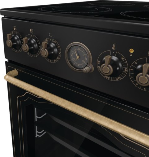Gorenje Cooker | GECS5B70CLB | Hob type Vitroceramic | Oven type Electric | Black | Width 50 cm | Depth 59.4 cm | 70 L