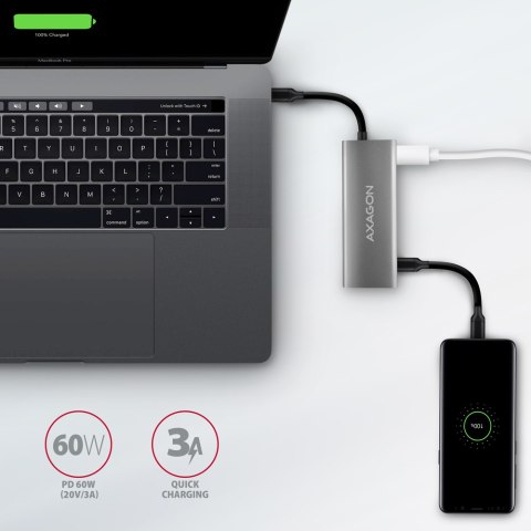 Hub Axagon HMC-5G21 USB-C 10Gbps SPEEDSTER 5w1