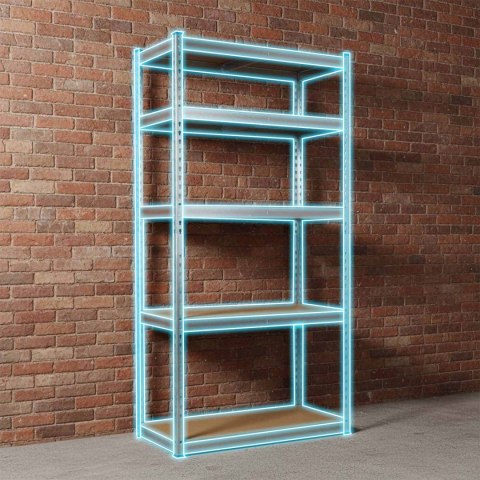 Regał metalowy magazynowy 183 x 90 x 40 cm Humberg HR-853 srebrny