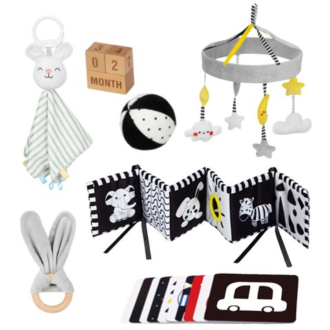 WOOPIE GREEN Box Pudełko XXL Montessori Edukacyjne 7w1 Sensoryczne 0-2 Miesiące 18el. FSC