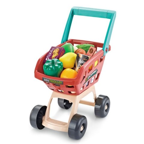 WOOPIE Sklep Supermarket z Wózkiem Sklepowym Waga Kasa Skaner + 48 Akc.