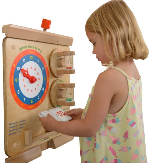 MASTERKIDZ Nauka Odczytywania Zegara Ścienna Tablica Edukacyjna Flex