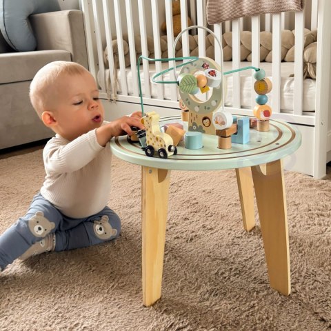 TOOKY TOY Drewniany Stół Aktywności Montessori Pętla Motoryczna
