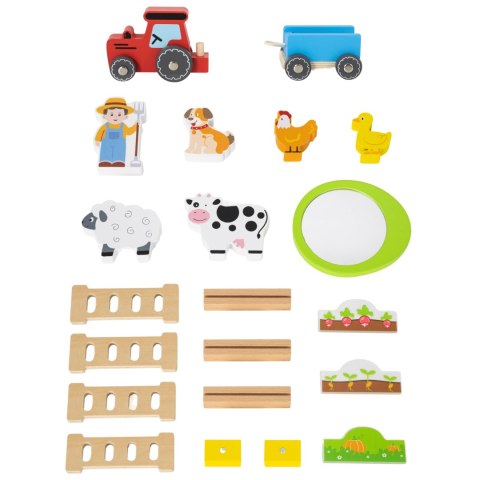VIGA Drewniana Farma Dom Farmera Z Ogródkiem I Traktorem 21 el