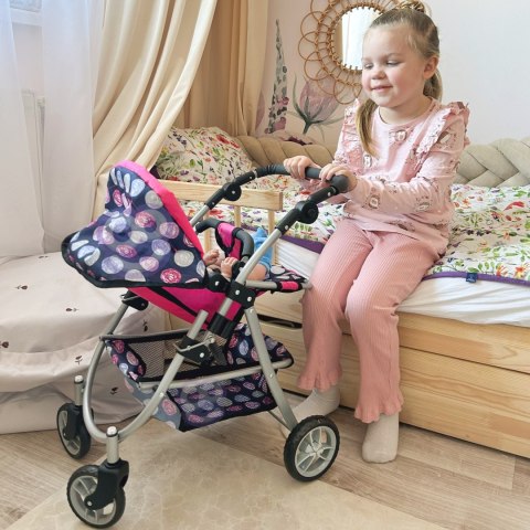 WOOPIE ROYAL Wózek dla Lalek Regulowane Siedzisko 4 Koła