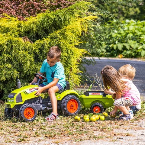FALK Traktorek Claas Zielony na Pedały Klakson Przyczepa 2-5 lat