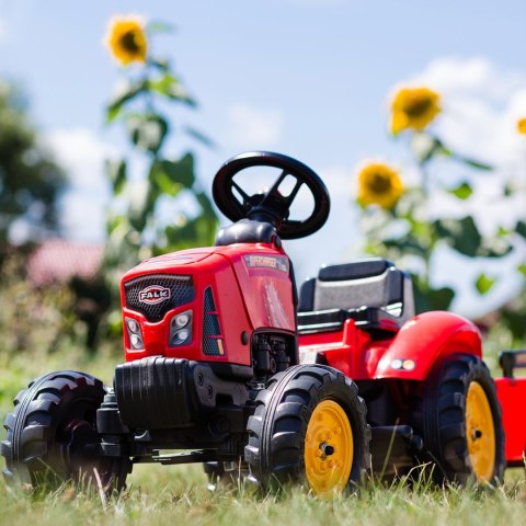 FALK Traktor na Pedały Supercharger z Przyczepą i Otwieraną Maską Czerwony 2-5 lat