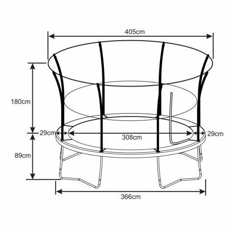Axi Duża Trampolina Ogrodowa dla Dzieci z Siatką Denver 366 cm