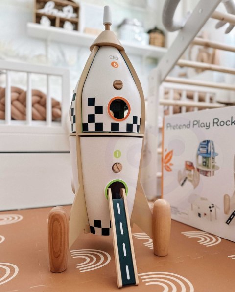 CLASSIC WORLD Drewniana Rakieta Domek dla Dzieci + Figurki 51el.