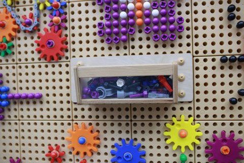 MASTERKIDZ Pojemnik Na Akcesoria Przezroczysta Ścianka - Tablica Naukowo-Edukacyjna STEM