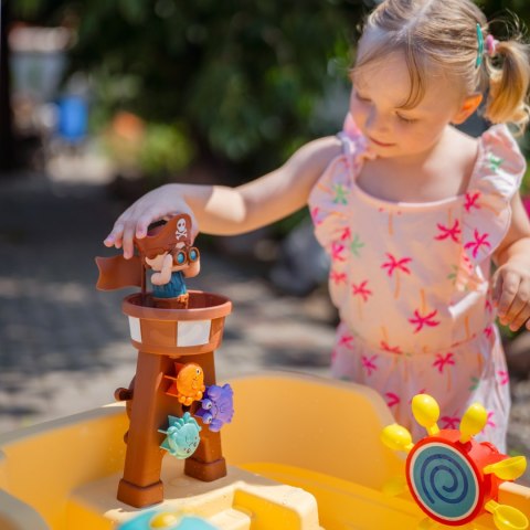WOOPIE Stolik Wodny 2w1 Piaskownica Statek Piracki XL z Maszyna do Robienia Baniek Mydlanych