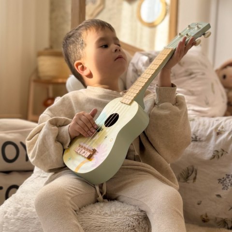 CLASSIC WORLD Drewniane Ukulele Gitara dla Dzieci Różowa