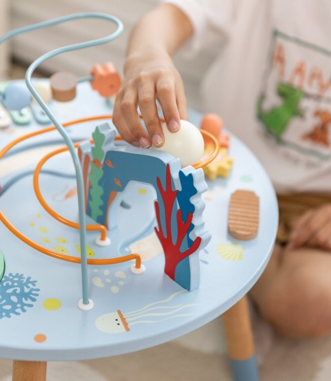 CLASSIC WORLD Drewniany Stolik Aktywności "Morskie Życie" Muzyczno Edukacyjny