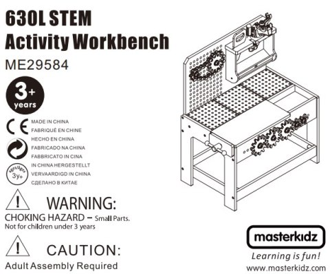 MASTERKIDZ Drewniany Warsztat Montessori STEM z Narzędziami