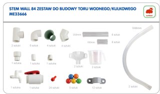 MASTERKIDZ System Rur Do Tablicy STEM 84 Elementów Tor Wodny Kulkowy