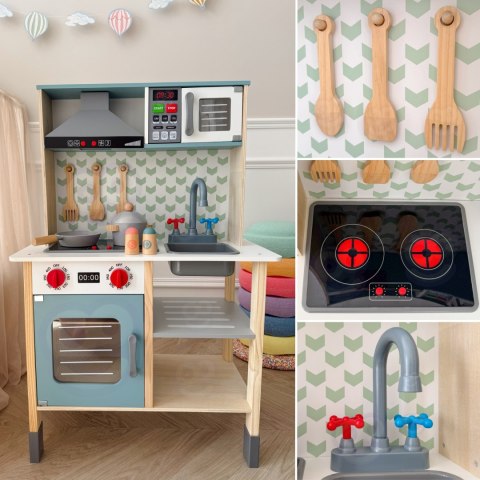 TOOKY TOY Duża Drewniana Kuchnia dla Dzieci 10 el. FSC