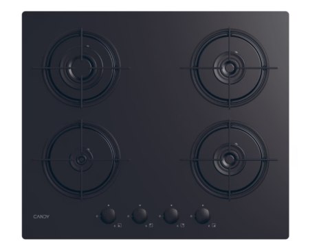 Candy CVW6BB Hob, Gas, Width 59,5 cm, 4 cooking zones, Mechanic control, Black