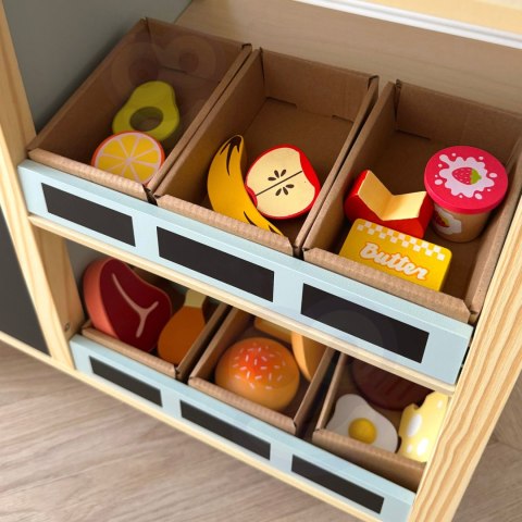 WOOPIE GREEN Duży Wielofunkcyjny Sklepik 5w1 Stragan Supermarket Restauracja Kawiarnia Kuchnia 73 el