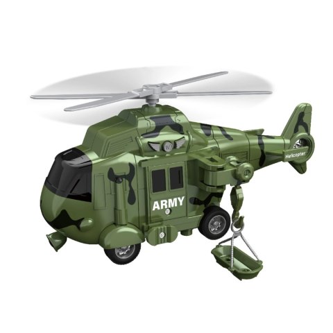 WOOPIE Zestaw Pojazdów Wojskowych z Wyrzutnią Czołg Helikopter 4SZT Skala 1:20