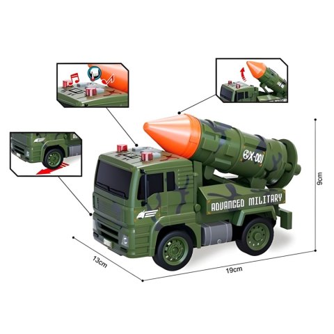 WOOPIE Zestaw Pojazdów Wojskowych z Wyrzutnią Czołg Helikopter 4SZT Skala 1:20