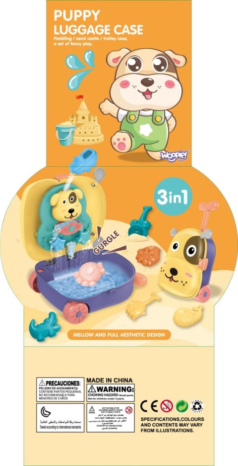 WOOPIE Zestaw do Piasku 3w1 Walizka Piesek + Zabawka Wodna - 8 szt.