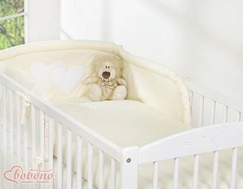 Ochraniacz do łóżeczka na szczebelki uniwersalny - Serduszka kremowe