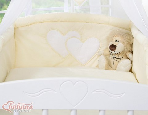 Ochraniacz do łóżeczka na szczebelki uniwersalny - Serduszka kremowe
