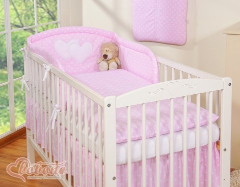 Pościel 3-cz 120x90 - Serduszka grochy różowe