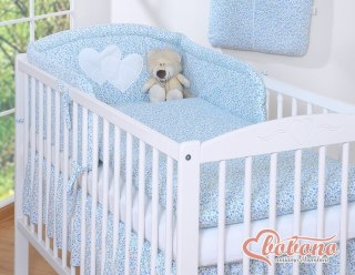 Pościel 3-cz 120x90 - Serduszka łączka niebieska