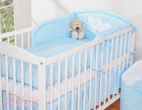 Pościel 3-cz 120x90 - Serduszka paseczki niebieskie