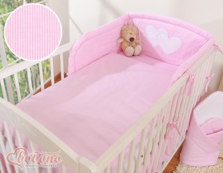 Pościel 3-cz 120x90 - Serduszka paseczki różowe